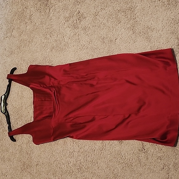 Calvin Klein Red Super Sexy Red Satin Pinup Girl Cocktail Dress - Picture 8 of 11